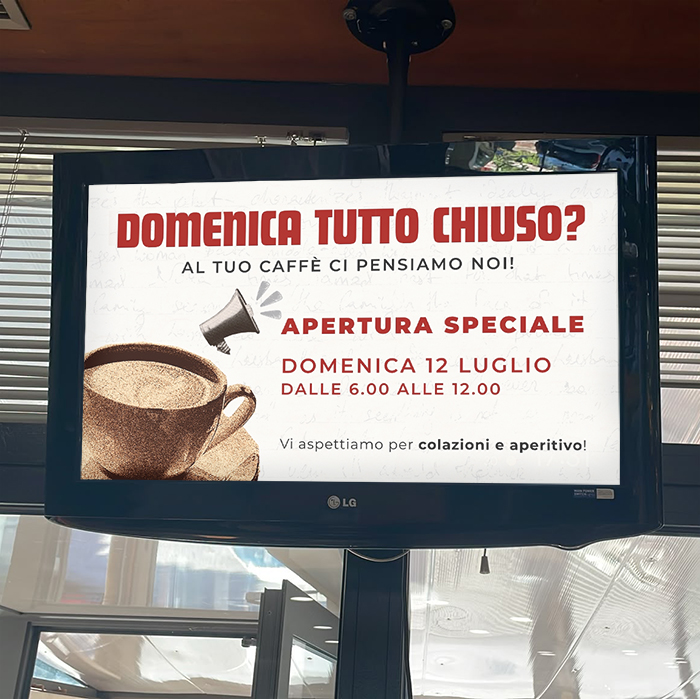 Digital signage TV per caffè