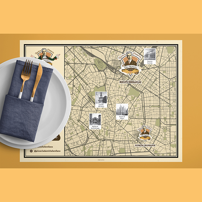 Tovaglietta mappa di Milano